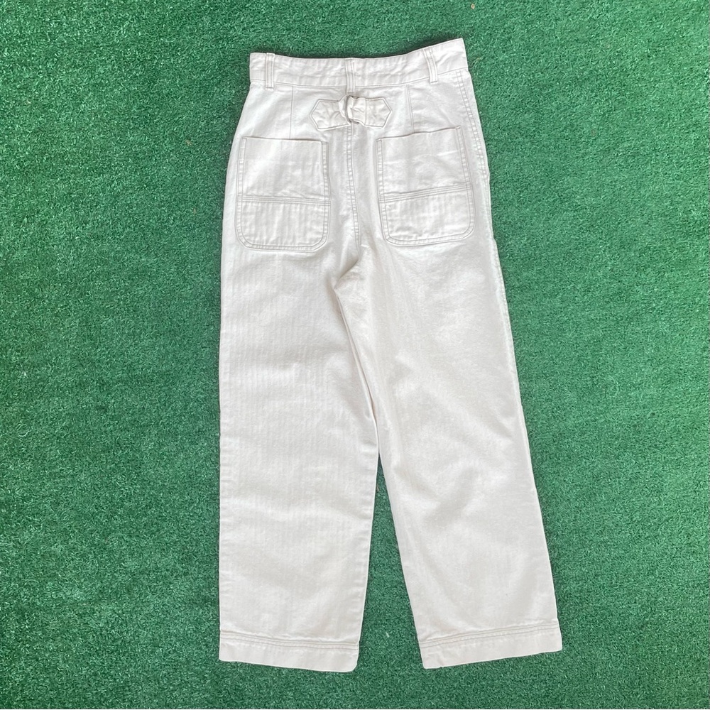 Free People Wide Leg White Utility Pants - Picture 5 of 9